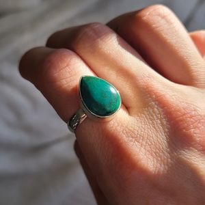 Pear/Tear Shaped Turquoise Silver Ring